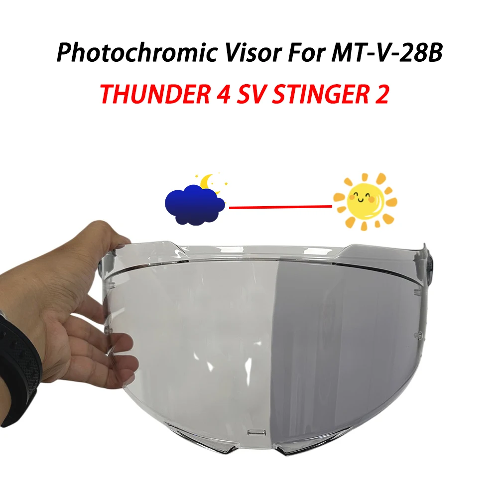 Visière de casque photochromique pour MT THUNDER 4 SV STINGER 2 MT-V-28B, bouclier d'objectif de moto, accessoires d'écran de viseur
