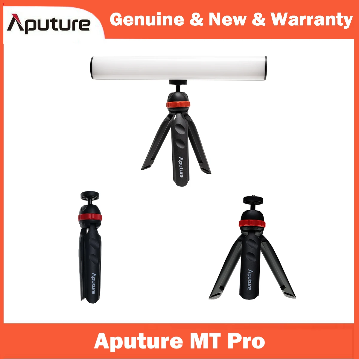 Aputure MT Pro RGB Tube Light 7.5W CCT from 2000K -10000K Output Pixel-Mappable Support Sidus Link Bluetooth App Control
