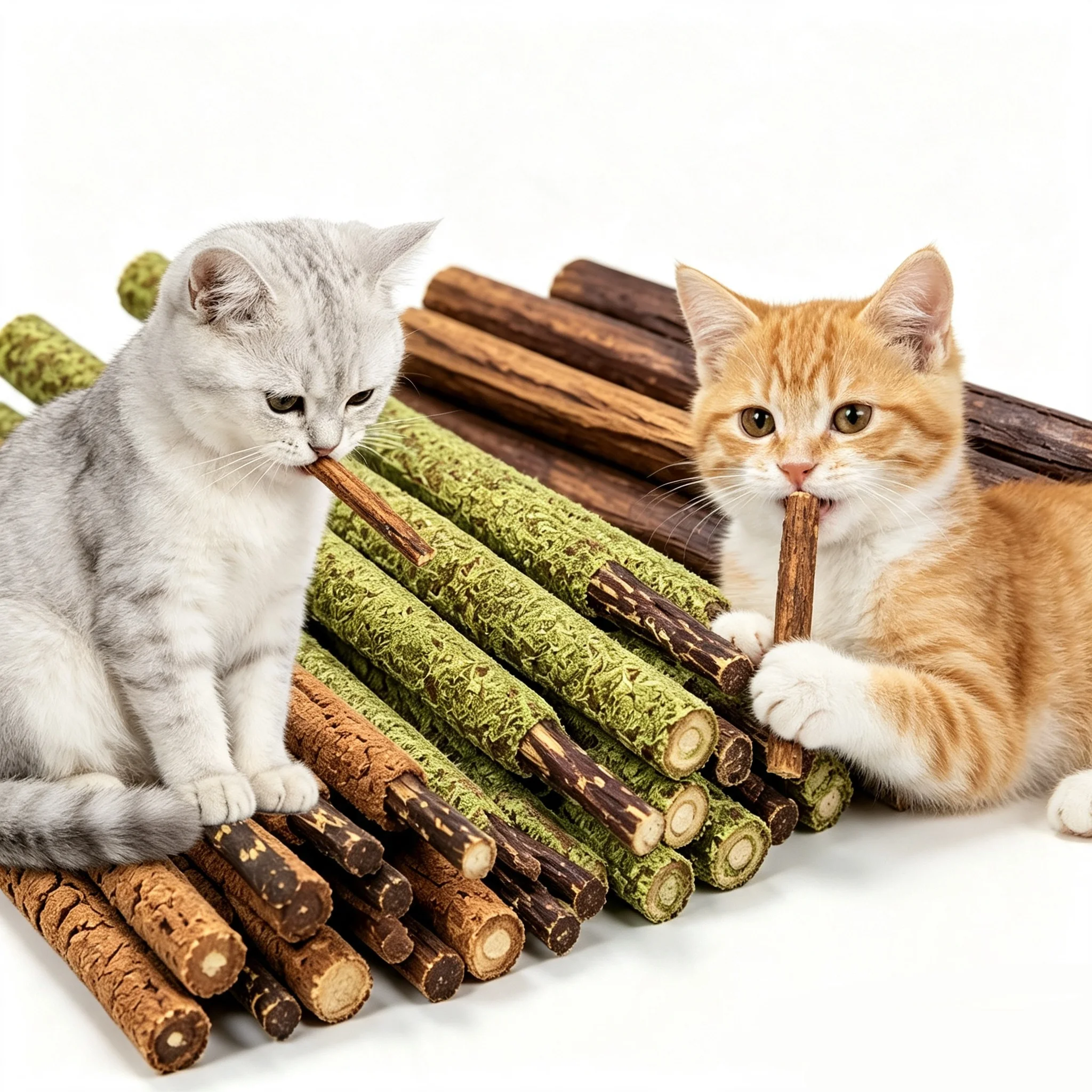 Catnip Toys - 24PCS 3 Flavors Silvervine Sticks for