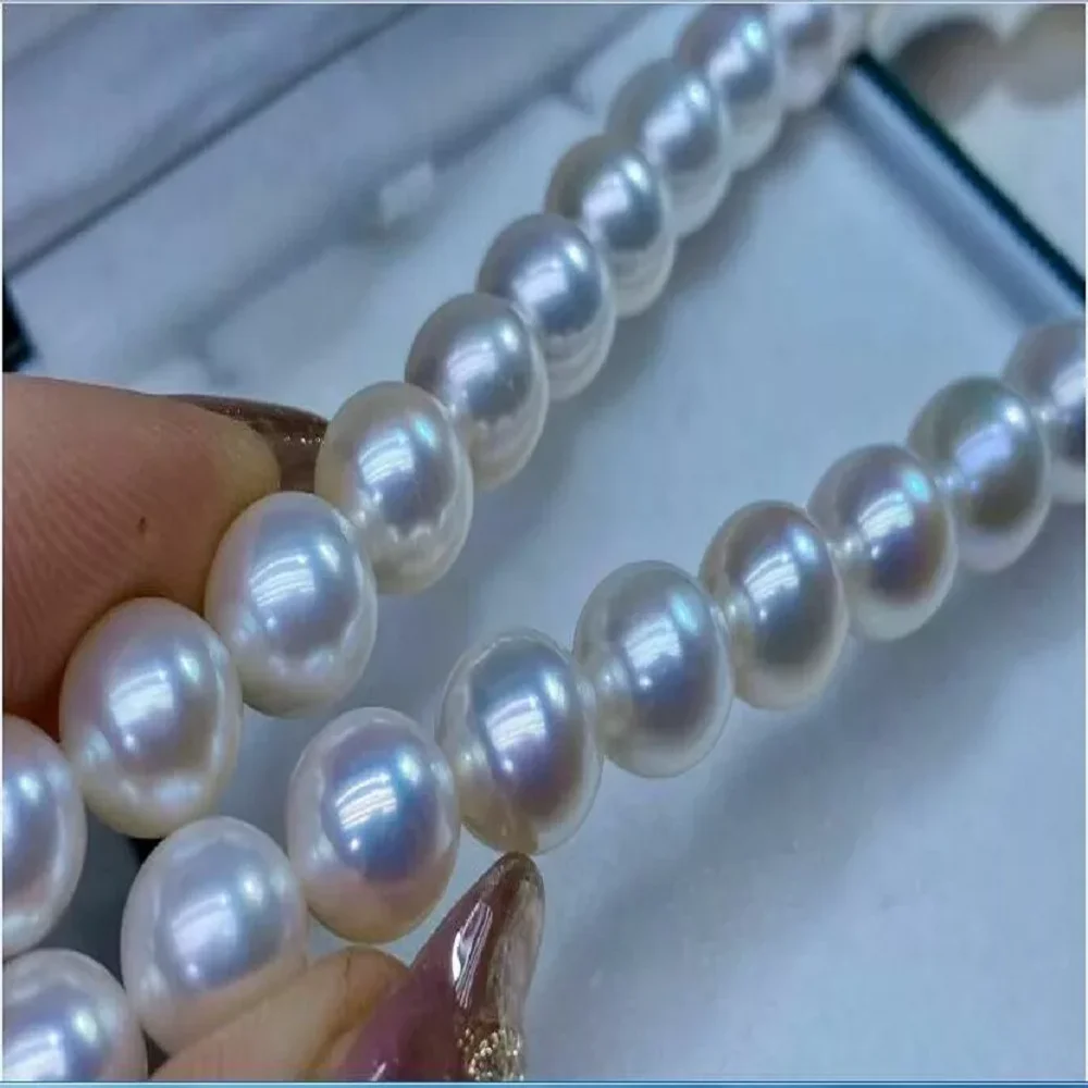 Large quantity of AAAA 11-12mm natural South Sea genuine white round pearl necklace 925S 18/20inch