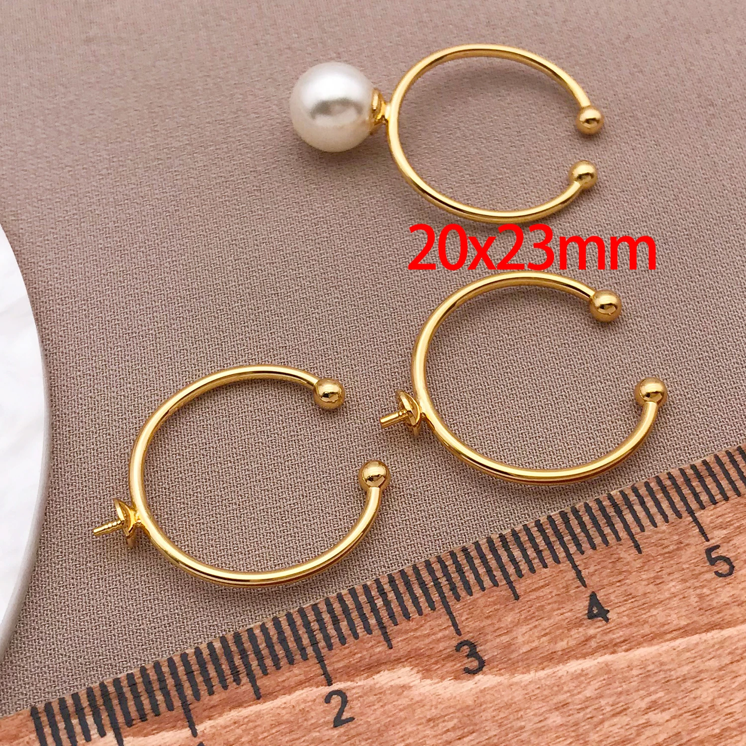 10pcs Gold Semi-Finished Bowl Needle Opening Adjustable Ring Holder DIY Ring Jewelry Accessories