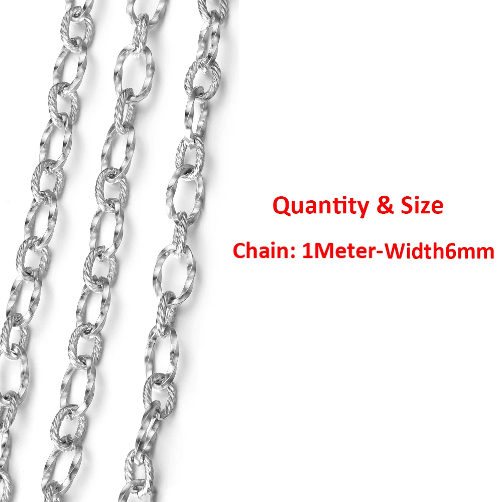 2 Meter 1 Meter Hochwertige Edelstahl-Drehketten für DIY-Halsketten, Armbänder, Kleidung und Schmuckherstellung Zubehör – Detail 25