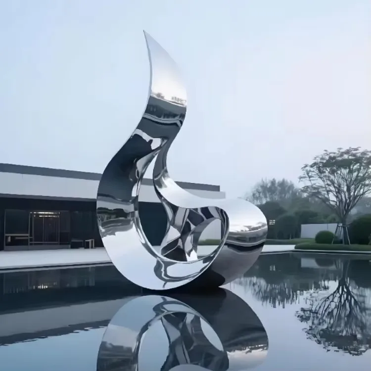 Outdoor Stainless Steel Landscape Sculptures Metal Art Design Modern-style Abstract Stainless Steel Sculptures