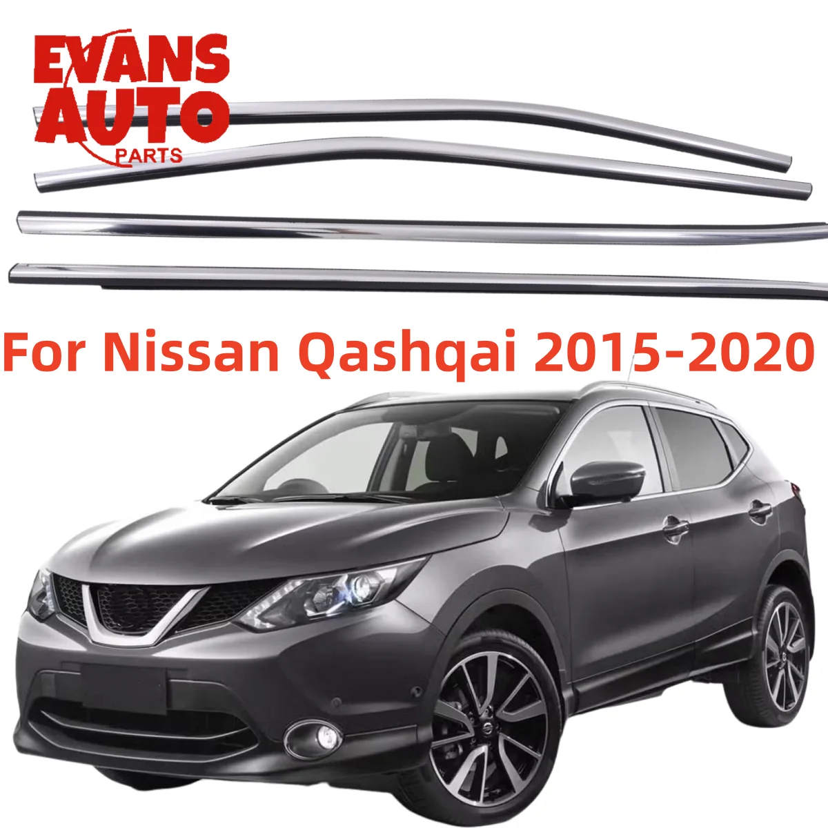 4Pcs Car Window Weatherstrip Chrome For Nissan Qashqai 2015-2020 80821-DF30A 80820-DF30A 82821-DF30A 82820-DF30A