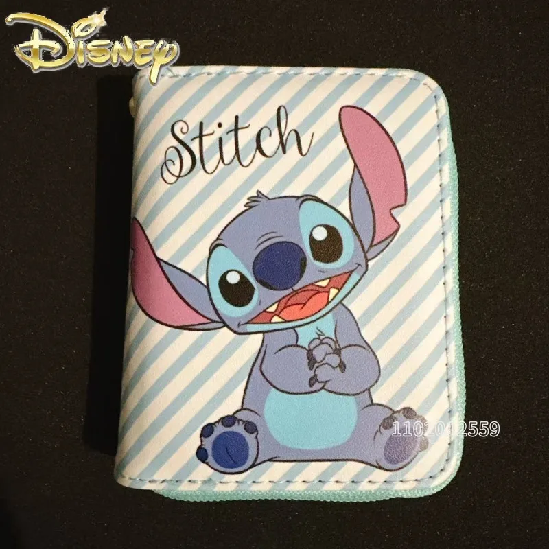 Disney stitch nova mini bolsa de moedas marca de luxo moda feminina bolsa de moedas dos desenhos animados das crianças com vários slots de cartão