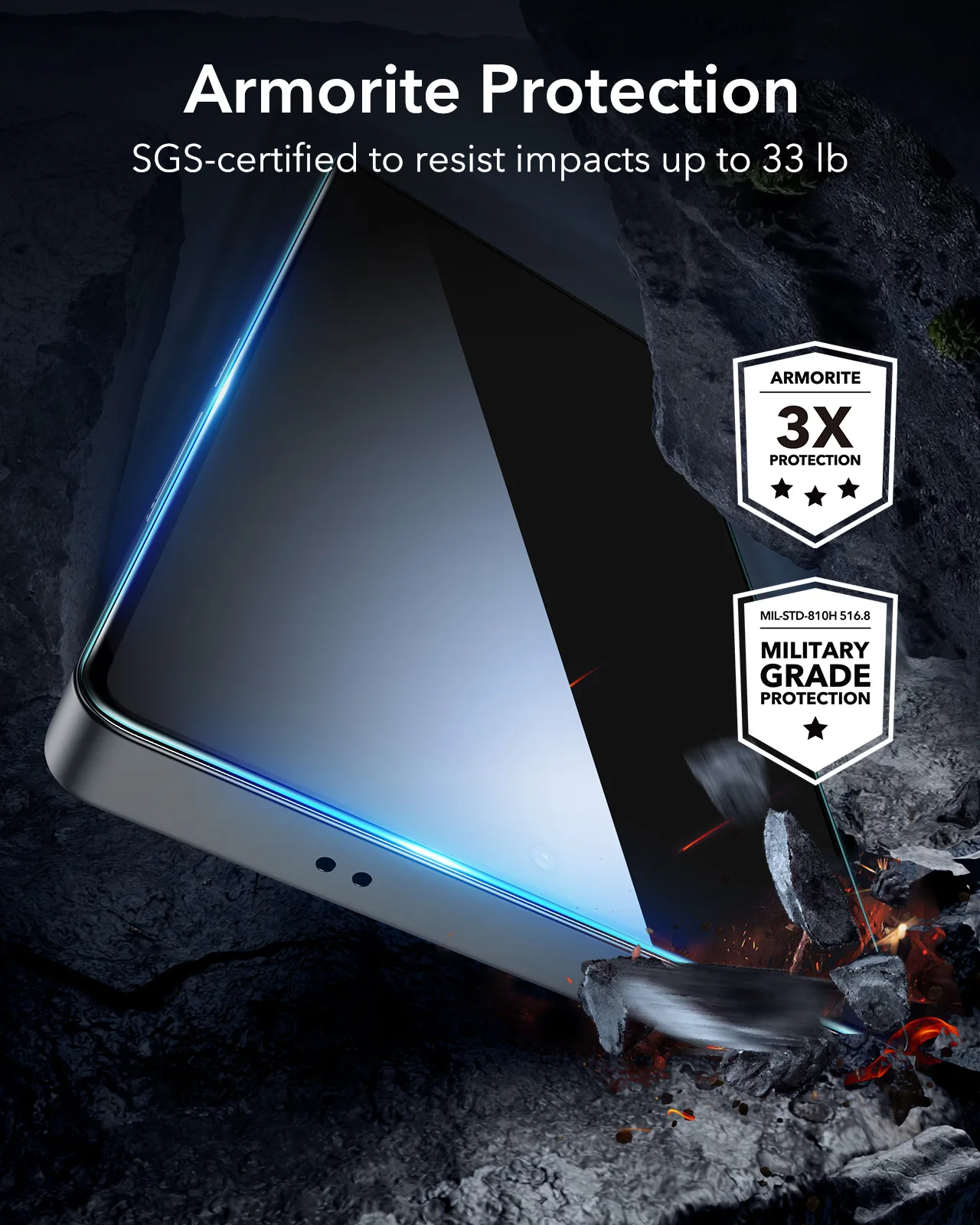 ESR for Samsung S25 Ultra Screen Protector 9H Full Coverage Tempered Glass Privacy/HD Clear Film for Galaxy S25 Ultra [6.9”] image 4