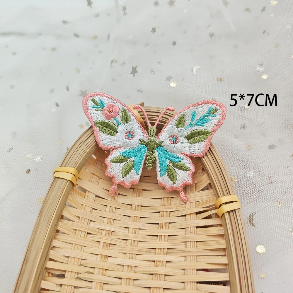 Vintage-Blumen-Schmetterlings-Stickerei zum Aufbügeln, niedliche Wärmeübertragungsapplikation für DIY-Kleidung, Jacken, Dekoration, einfach anzubringen. – Detail 19