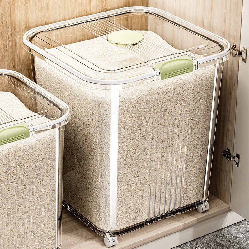 Food grade rice bucket household 2025 new sealed insect-proof moisture-proof flour storage container miscellaneous grain rice ta