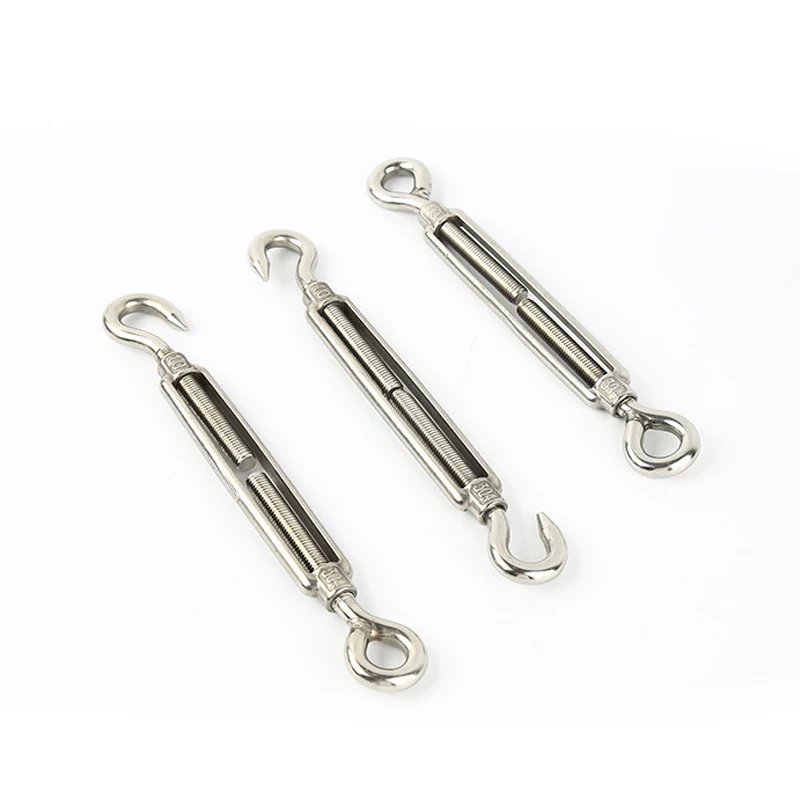 Turnbuckle Bolt Hook Rigging Eye Screw Wire Rope Tensioning Tightener Tight Connector M4/M5/M6/M8 304SS