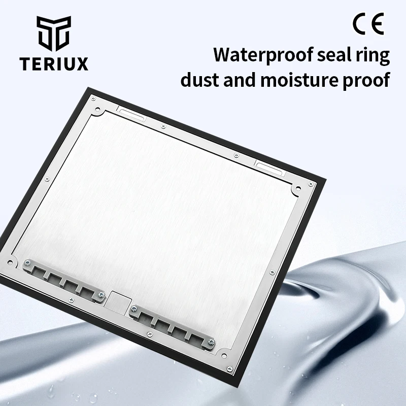 Factory Sale Stainless Steel floor Socket Customized Built in accommodates 4 power module panels side insertion socket