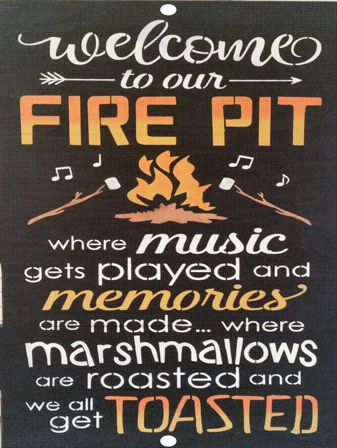 Retro Vintage Metal Plaque Tin Sign Welcome to Our Fire Pit Get Toasted Relax for Home Garage Bar Kitchen Pub Wall Art Deco sign