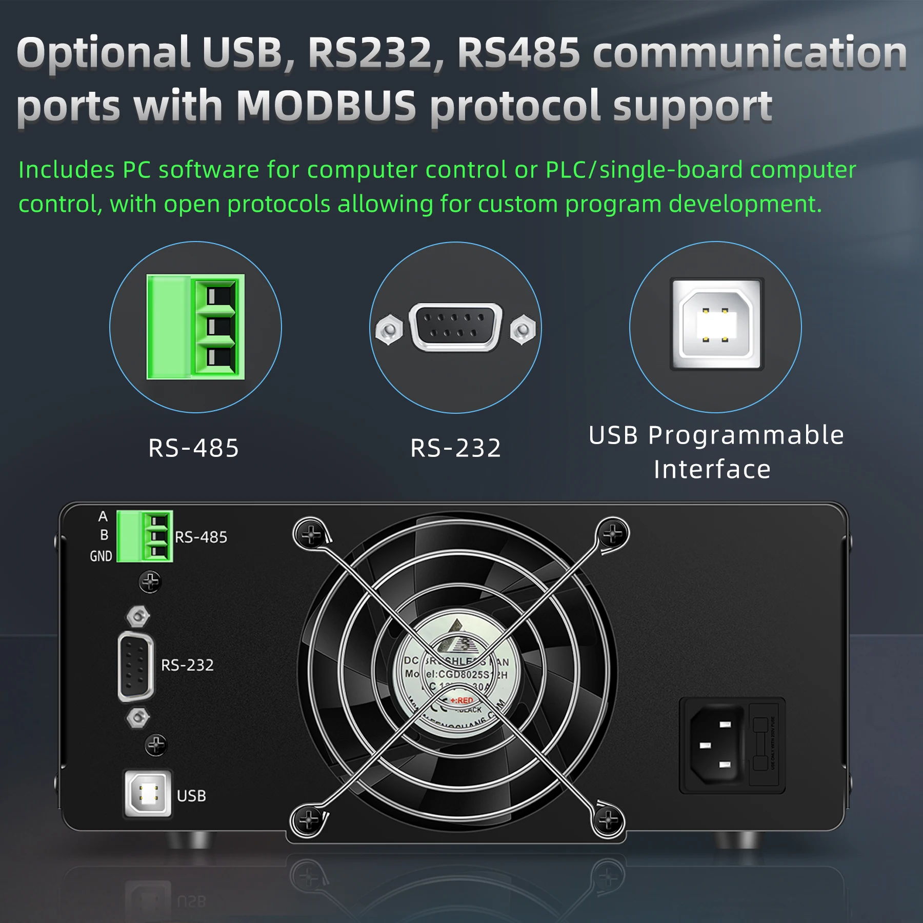 KUAIQU 1000V 1A 1000W Programmable DC Power Supply 800V/600V/400V Adjustable Bench Regulator OCP OVP USB for PV Inverter Testing