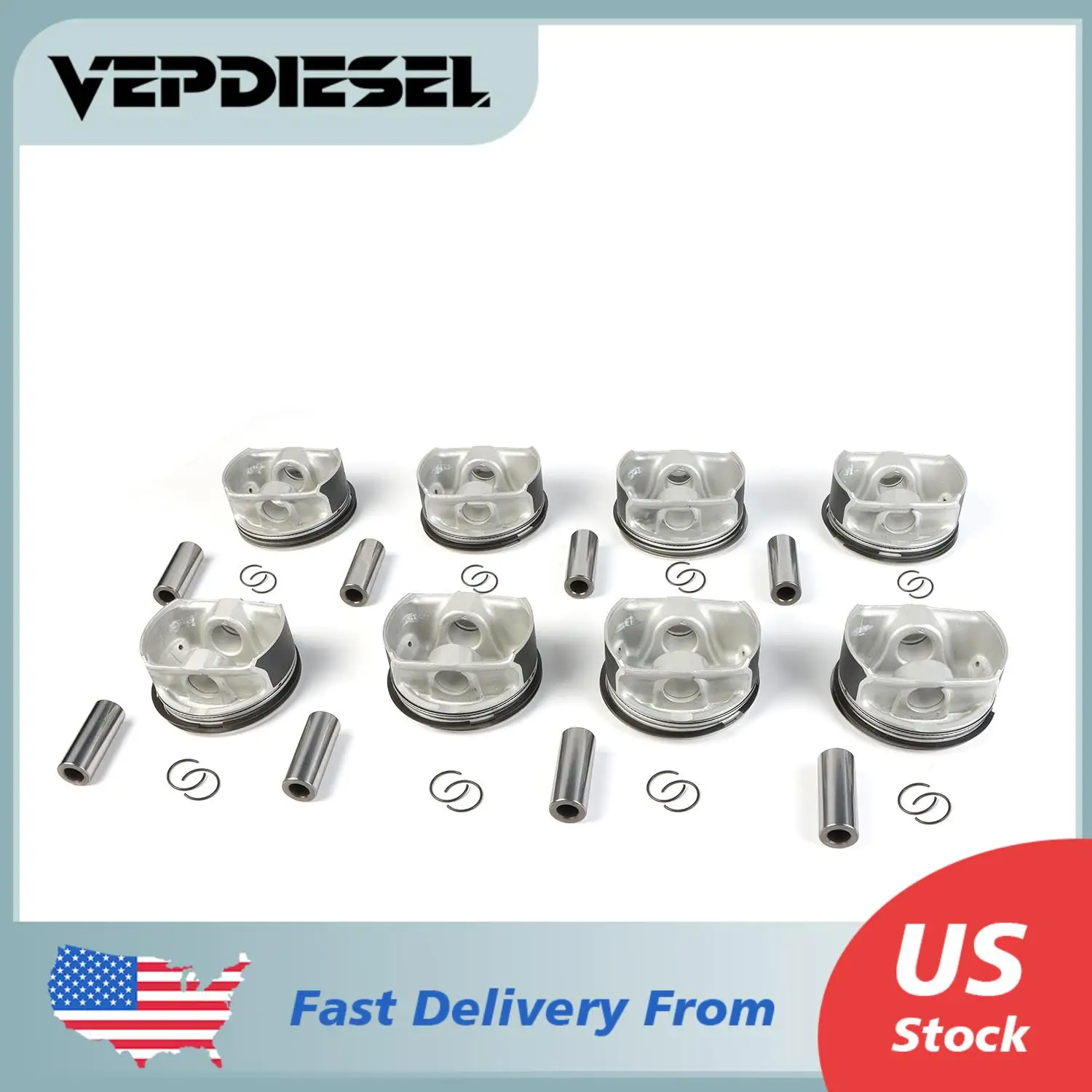 8pcs Engine Pistons & Rings STD for BMW 550i 650i X5 E60 E63 E65 N62B48 4.8L N62 OE# 11257542292 11257831889 11257544952