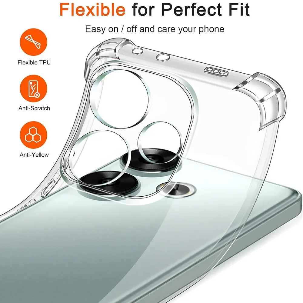 Shockproof Case For Xiaomi Poco F6 F5 F4 F3 X6 X5 X4 X3 GT M6 M4 M3 Pro 4G 5G Silicone Soft Clear Ultra Thin Clear Shell Cover