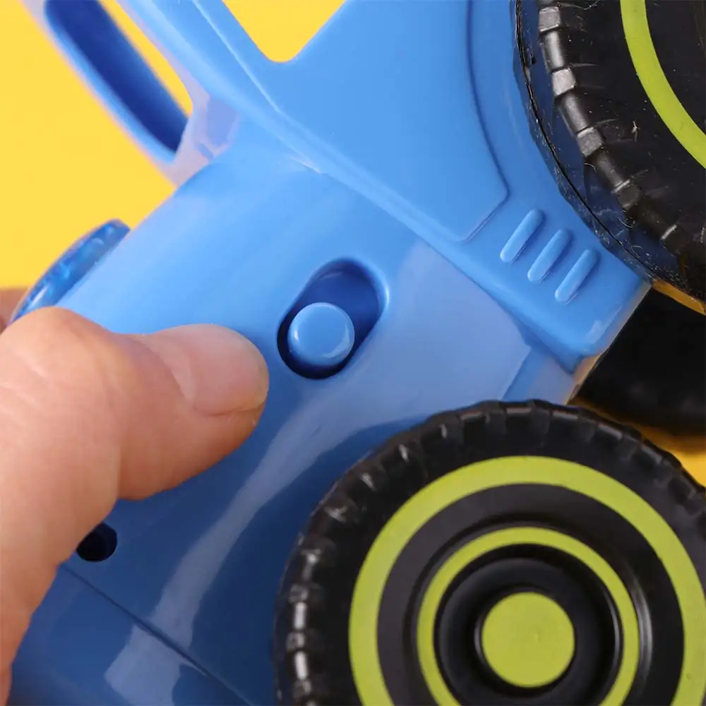 Mini trator azul com luz musical, desenho animado, aprendizagem precoce, carro deslizante, agricultor, diversão, 15 músicas, modelo de carro musical para crianças