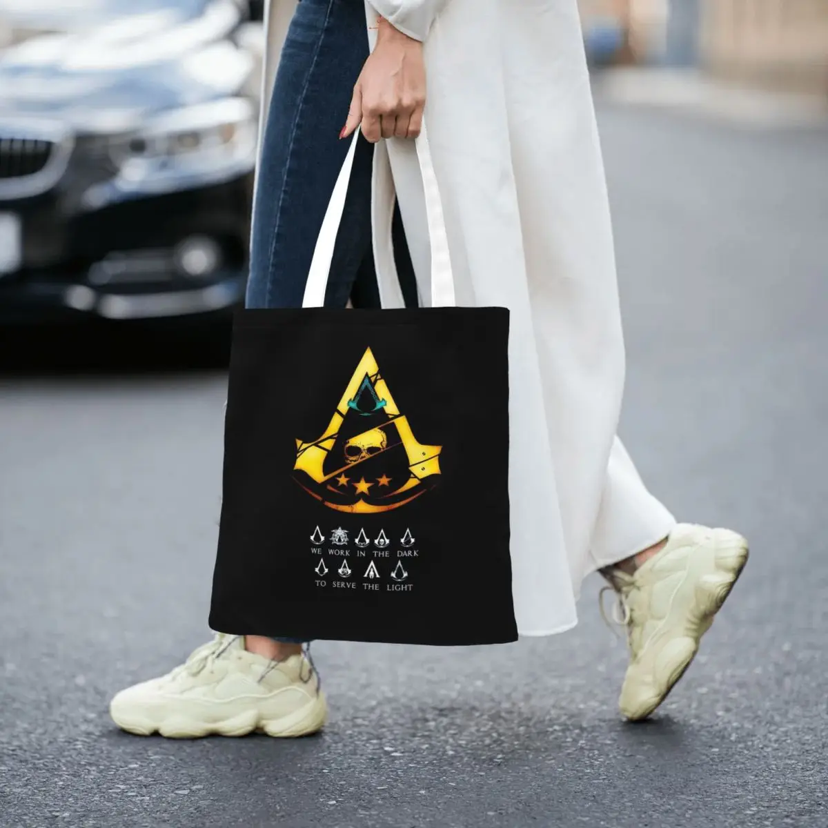 Assassin's Creed Game  Shopping Bags Reusable Canvas The Tote Bag Women Shoulder Tote Travel Handbag