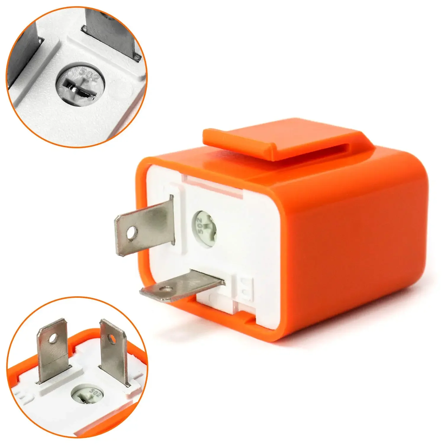 

‌2Pcs 2-Pin Electronic Turn Signal Flasher Relay for for Motorcycle for Universal Fit LED Hyper Flash Fixer Adjustable Blinker