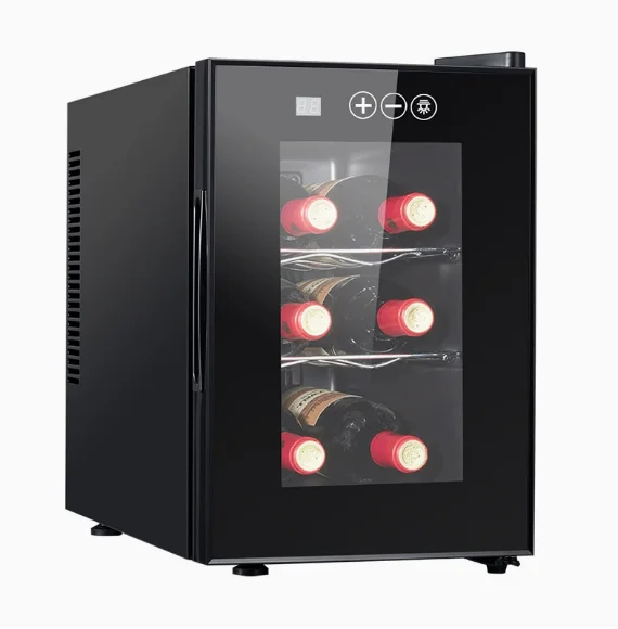 

Винный холодильник 2026 48 л, бесшумный, прозрачный, на 15 бутылок, встраиваемый, с деревянными полками