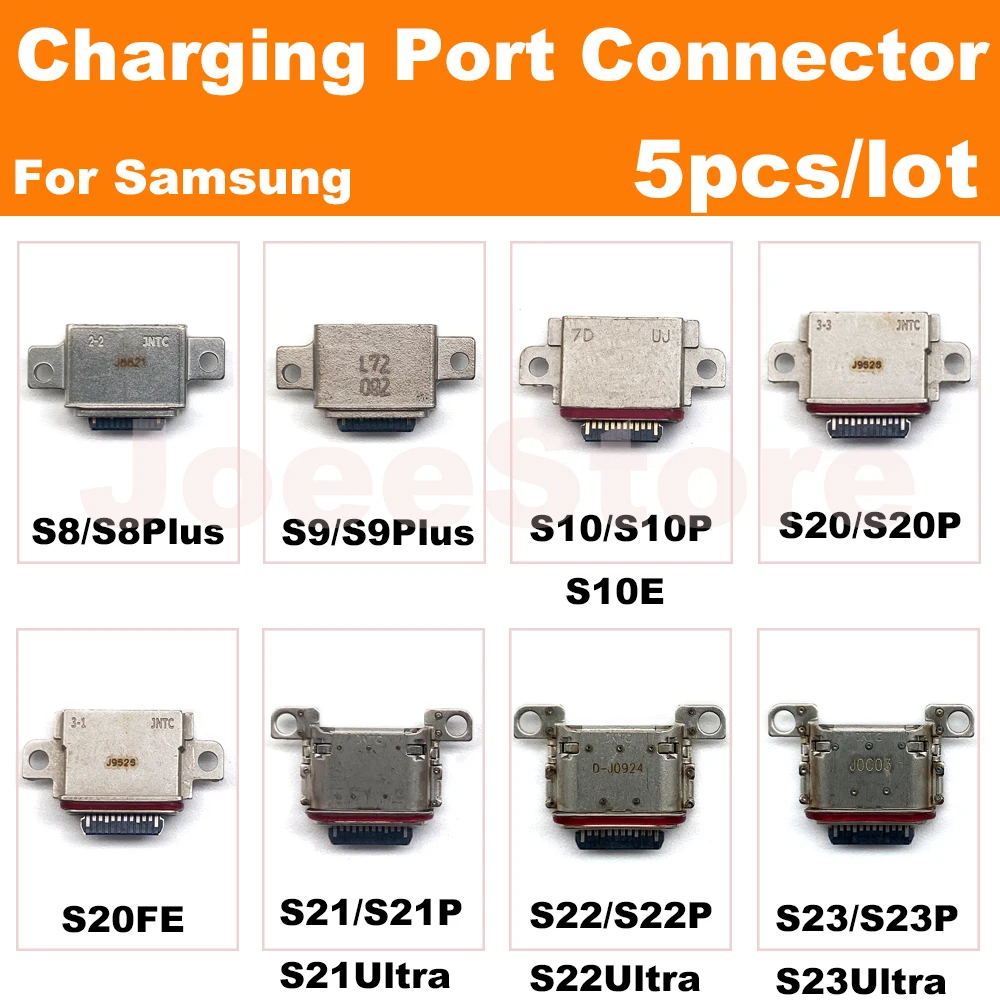 Samsung S23 S22 S10 S20 S21 için 5 adet USB şarj portu Jack Dock konektörü Ultra S8 S9 artı tip-c şarj tak Dock soket