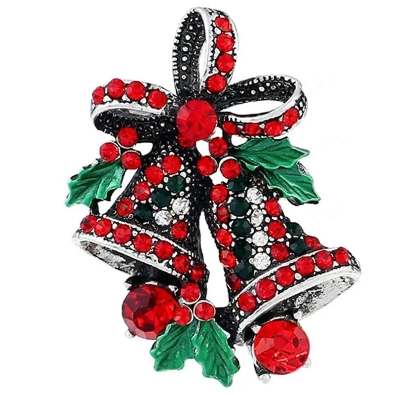 Christmas Suit Pin Creative Gift Bow High-grade Corsage Retro Bells Christmas Day Brooches