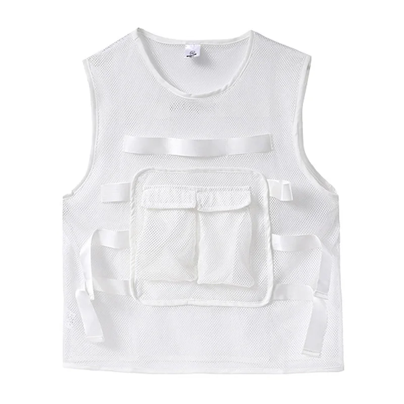 Kids Hip Hop Set White Net Vest T-shirt Street Dance Shorts Girls K-pop Streetwear Boys Jazz Costume Child Teens Clothes