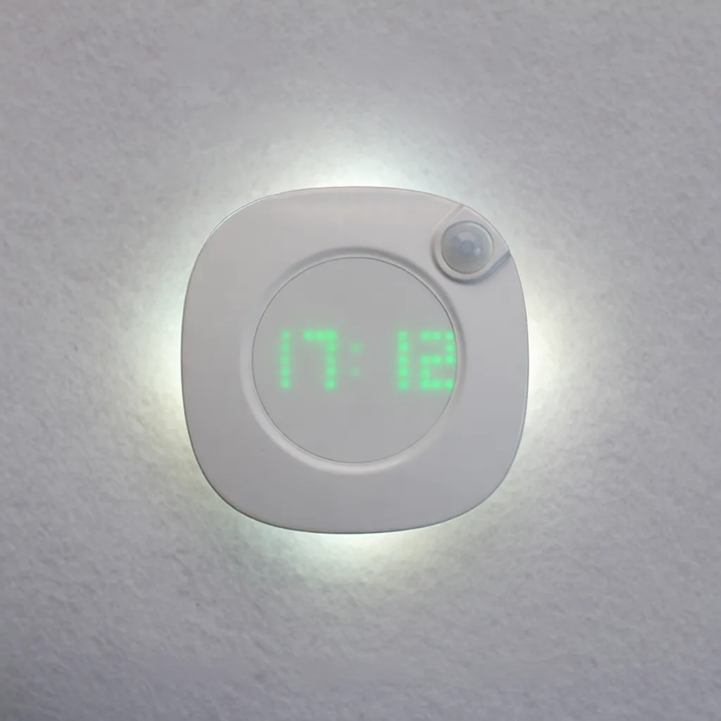 Smart Led Night Light With Clock Motion Sensor Rechargeable Dimmable Lamp For Bedroom Hallway Closet Home Decoration Lighting