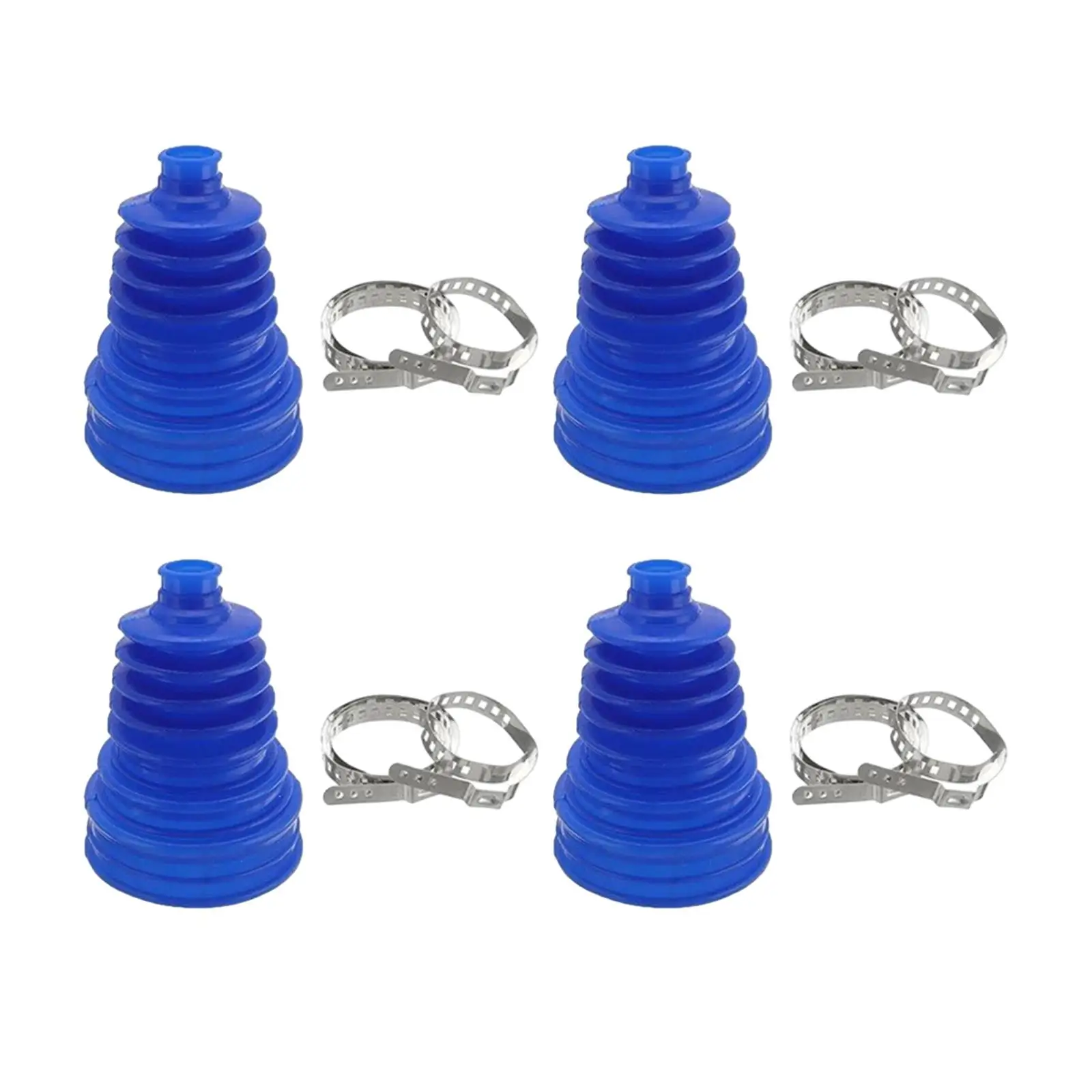 4x CV Joint Boot Set with 4 Clamps Easy Installation High Quality Accessories Wear Resistant Rubber Universal Replace Parts