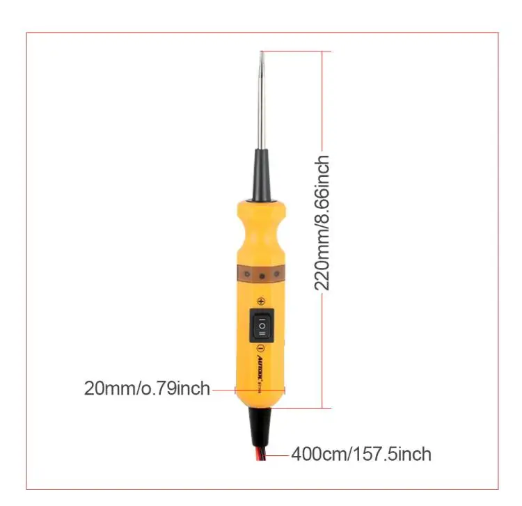 AUTOOL BT160 automobile test pen lamp test LED circuit test pen detector multifunctional lamp test.