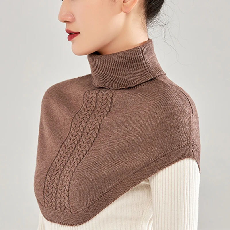 

Женский шерстяной вязаный шарф с кольцом, зимняя водолазка, шейный платок, теплый мягкий кашемировый короткий платок, корейская мода, искусственный воротник для девочек