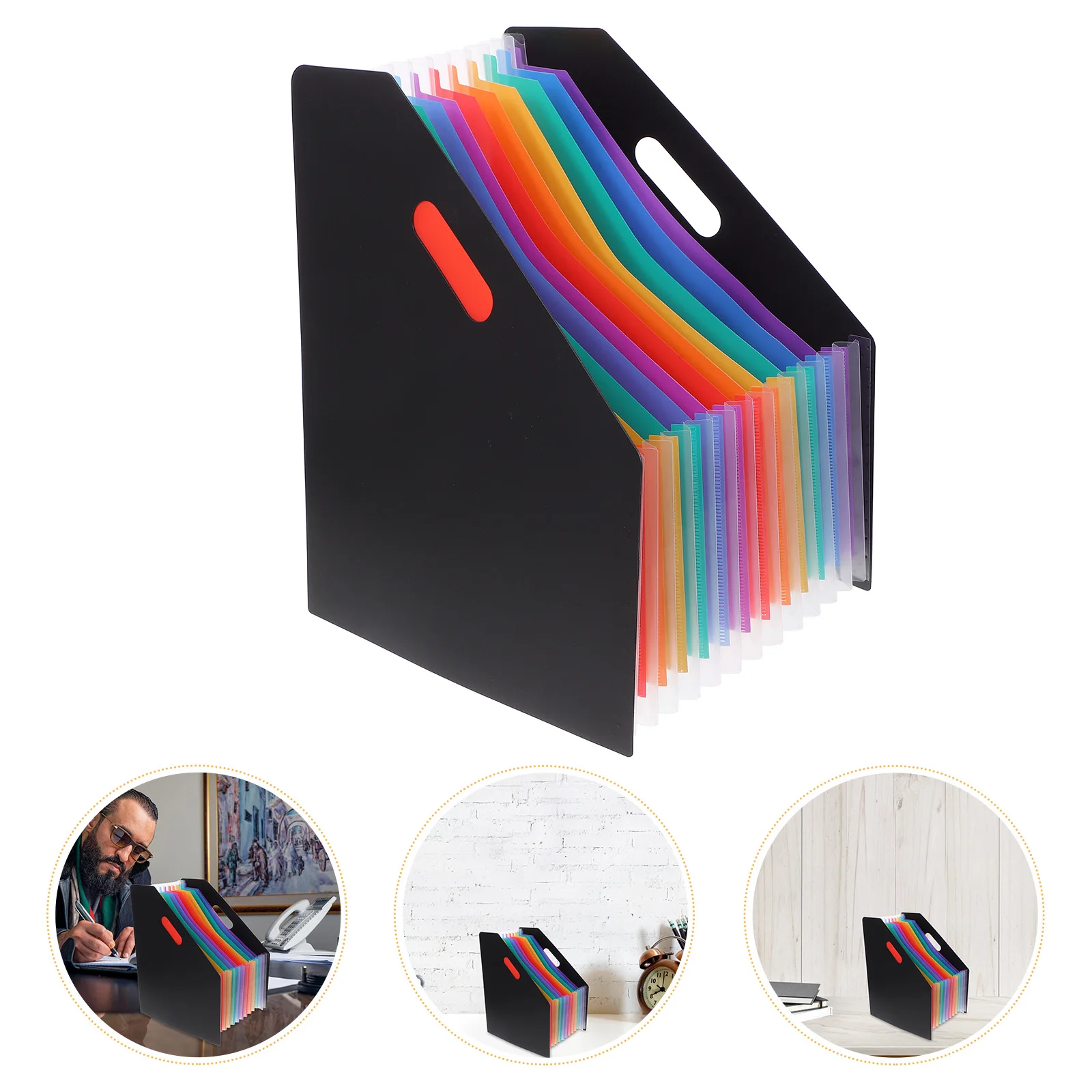 

Large Capacity Vertical Accordion File Organizer Plastic Desktop Document Storage Holder Expandable Paper Receipts Binder Small