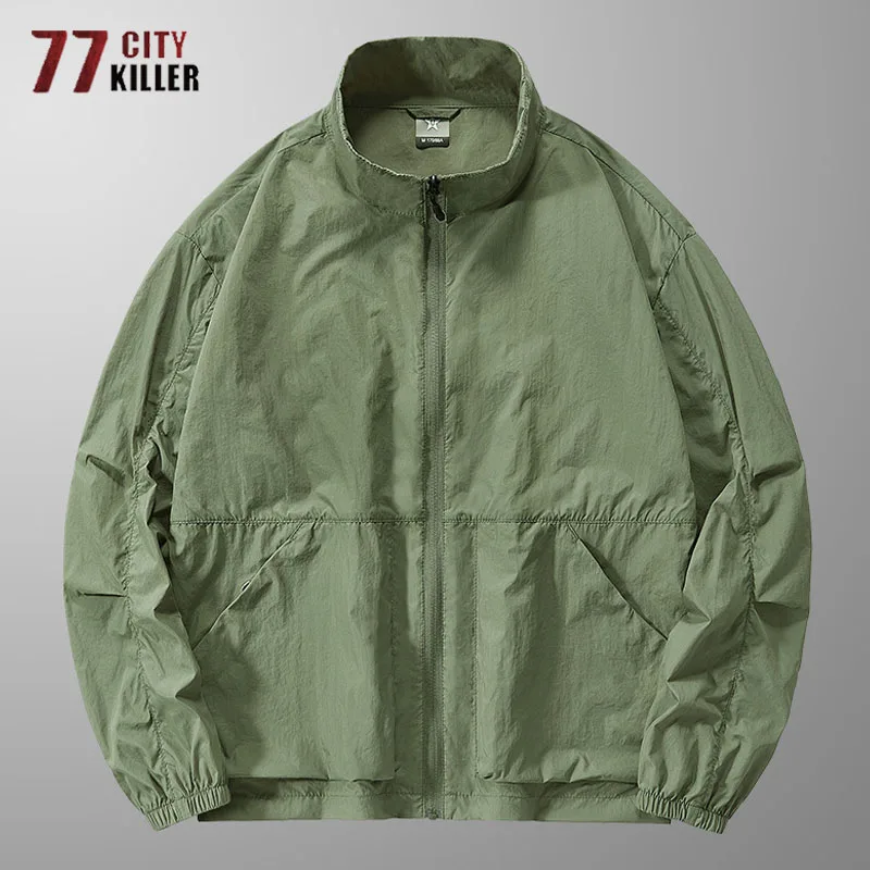 

New Sunscreen Jackets Mens Summer Quick Dry Breathable Skin Windbreaker Clothing Outdoor Hiking Fishing Casual Loose Coats Male