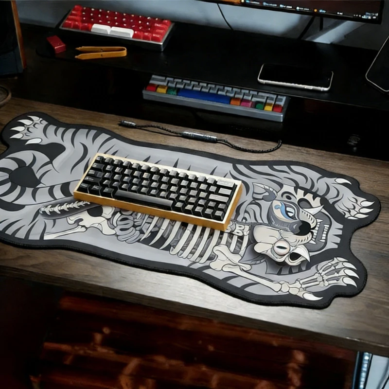 VIKAMA Realistic Tiger Mouse Pad Fierce Desk Mat Gaming Mat Controller Mat Non-Slip Desktop Protective Carpet