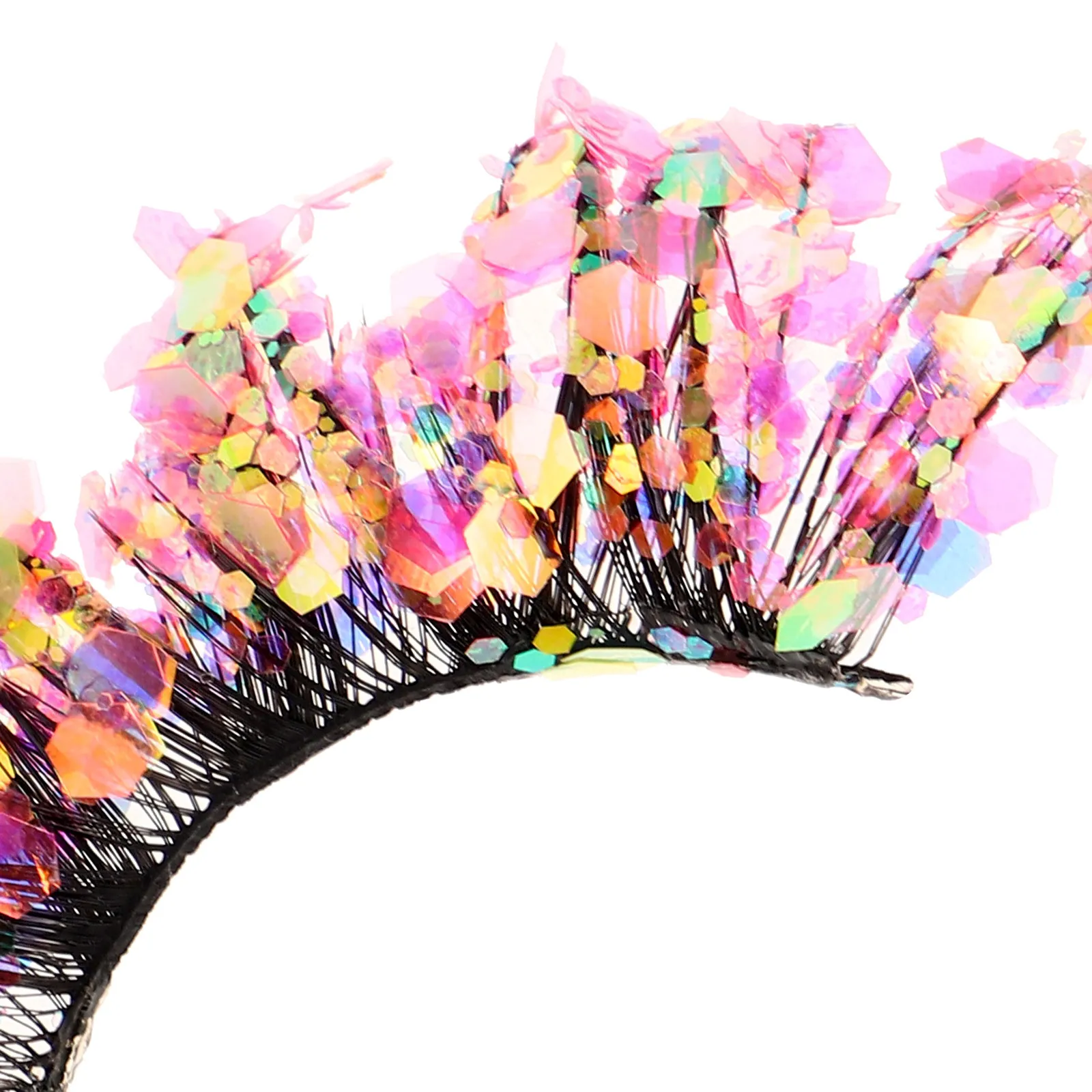 2Pairs 3D Glitter Eyelashes Rhinestone Sequin Accents Dramatic False Lashes Natural Volume for Party Cosplay Masquerade Festival