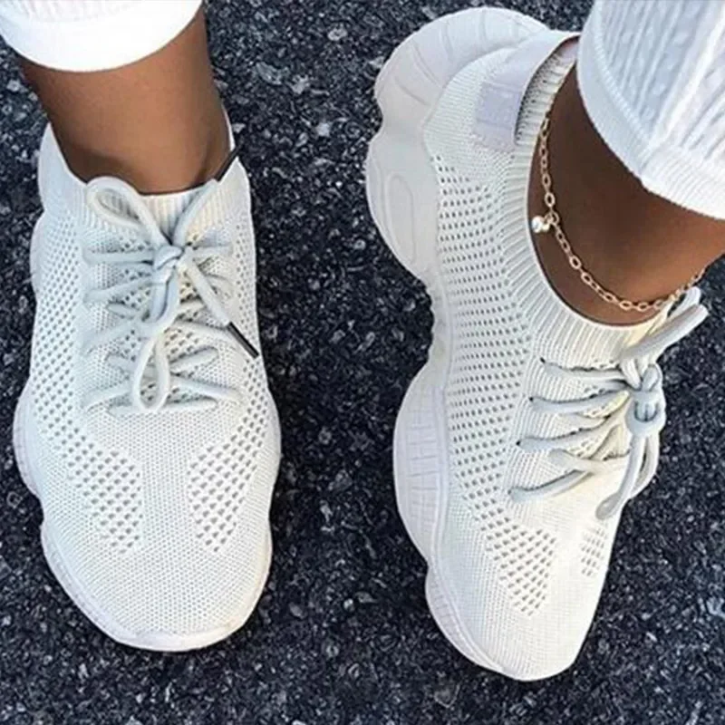 Women Sneakers Mesh Shoes Flats Breathsble Walking Casual Sport Shoes Female Comfort Ladies Plus Size Tenis Feminino Gym Shoes
