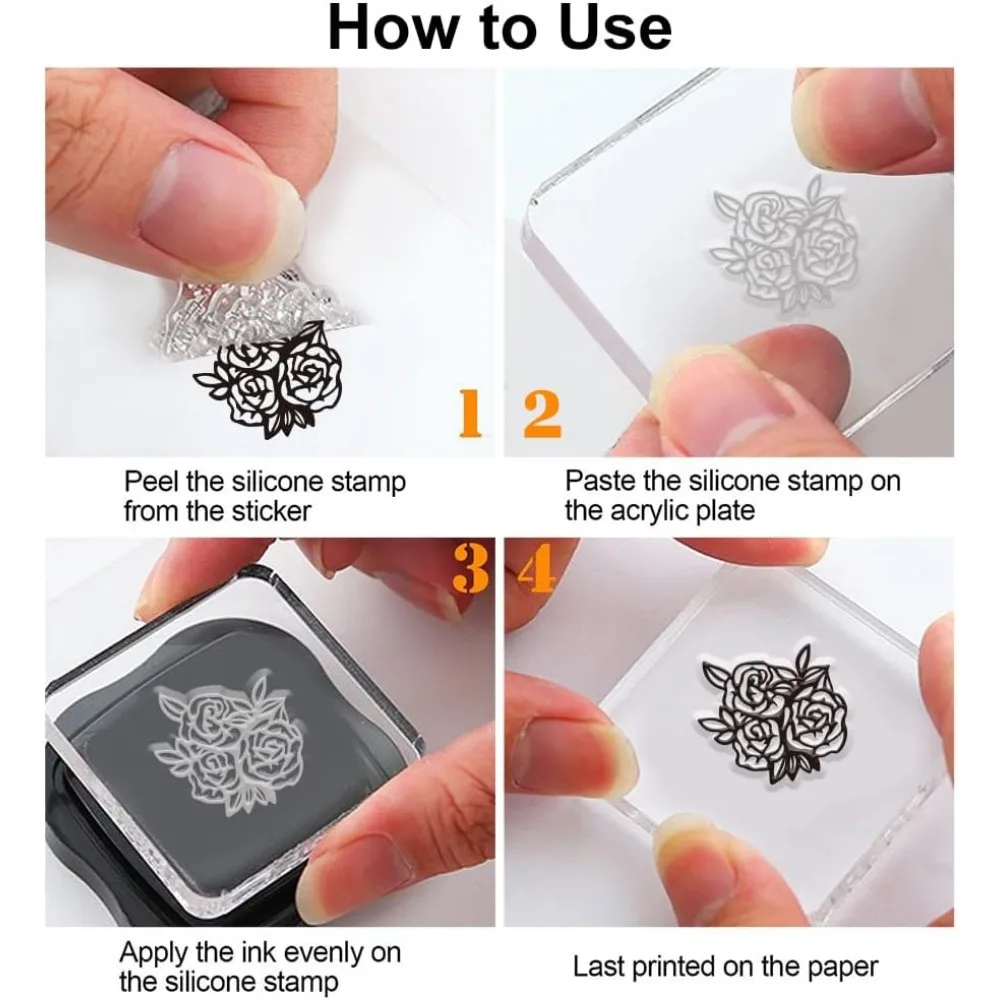 Vintage Rose Clear Stamps Postcard Silicone Stamp Flower Rubber Stamps Summer Theme Transparent Stamps for Card Making