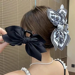 2024 Bowknot Vintage Large Hair Claw Clips for Women Elegant Bow Barrette Crab Hairpins Girls Headwear Hair Accessories Female