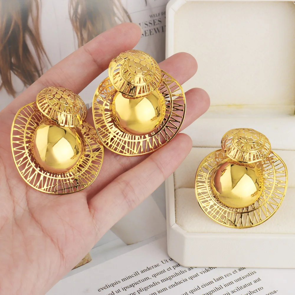 YM 2025, europäisches und amerikanisches Hohlring- und Ohrring-Set, Damen-Schmuckset, Party-Hochzeit, modisches Schmuck-Damengeschenk 6
