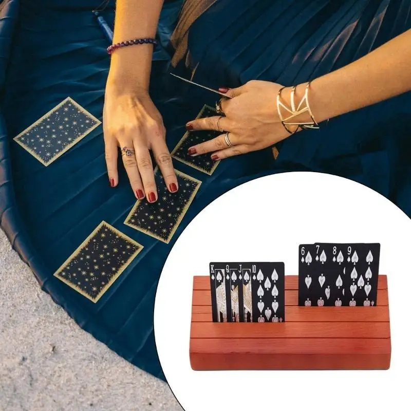 

652F деревянный держатель для игральных карт, сменная подставка для настольной игры, сиденья для покера, держатель для игральных