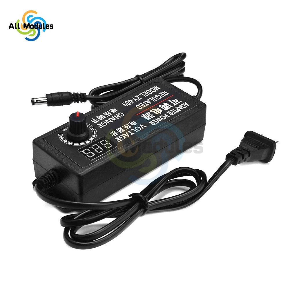 DC24V SUSWE Adjustable Voltage DC Power Adapter Stepless Speed Regulation Dimming 3-12V 5A With Display Screen Multi Purpose 60W