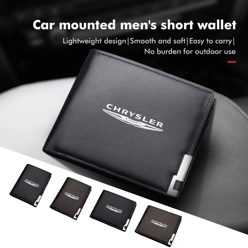 Leather Car Driver License Business Card Holder Short Wallet For Chrysler Voyager Pacifica Town Crossfire Sebring Android Aspen