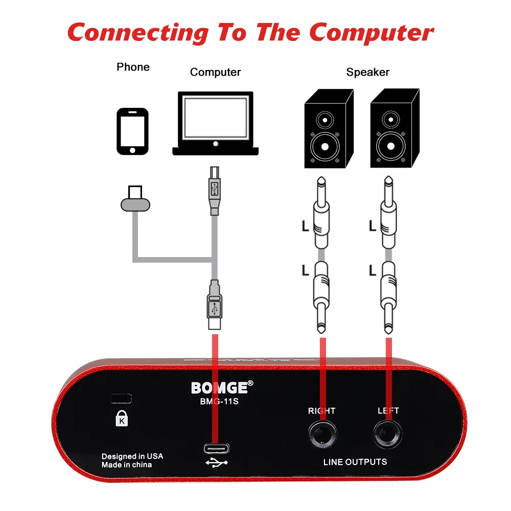 BOMGE BMG11S 3rd-generation USB high-end audio interface, suitable for guitarists and producers-hi-fi, studio quality recording