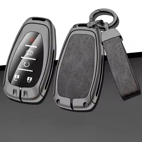 Zinc Alloy Leather Car Key Case Cover Protector Shell for Chevrolet Chevy Malibu Camaro Cruze Traverse Spark Equinox Sonic Volt
