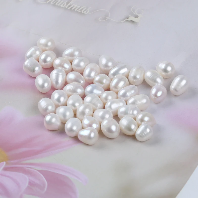 

8-9mm AA Natural white color Loose Real Freshwater Rice Pearl Beads