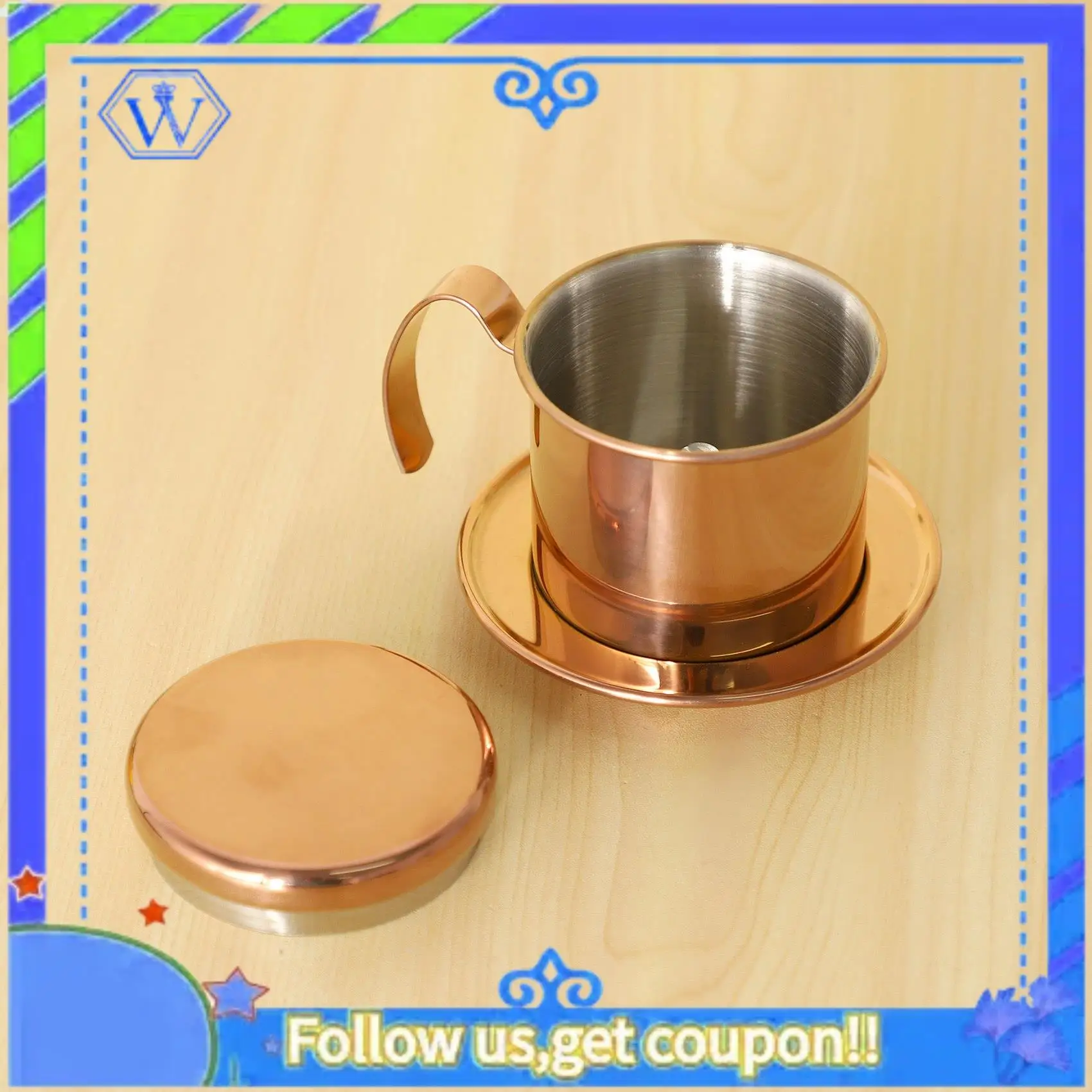 

A55P-Stainless Steel Vietnamese Coffee Filter Single Cup Vietnam Hand Punch Pot Drip Filter Coffee Pot Vietnamese Coffee Pot Dri