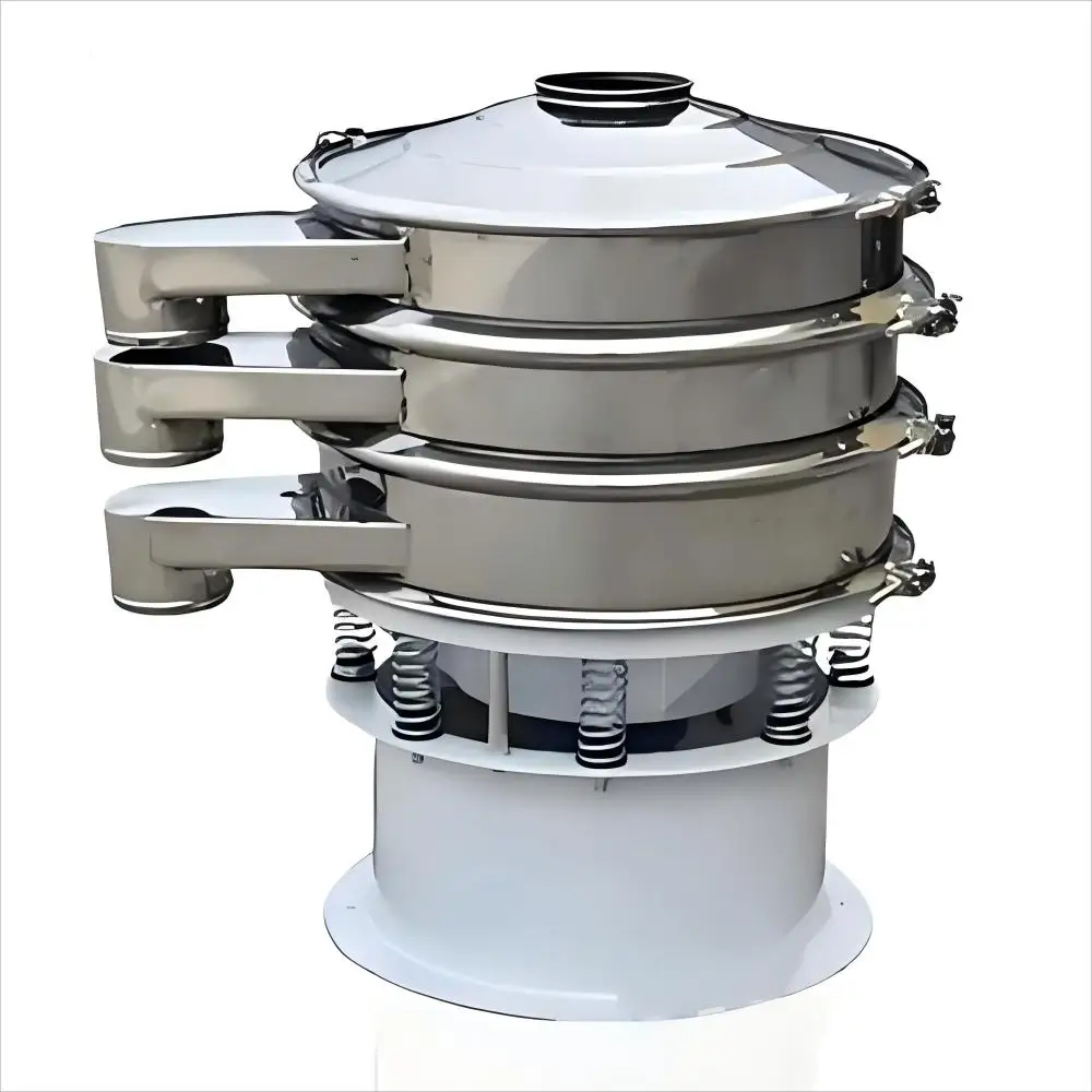 

2 Layers Round Rotary Vibrating Screen Stainless Steel Fine Vibration Sieve Industrial Vibro Sifter Coffee Sieving Machine