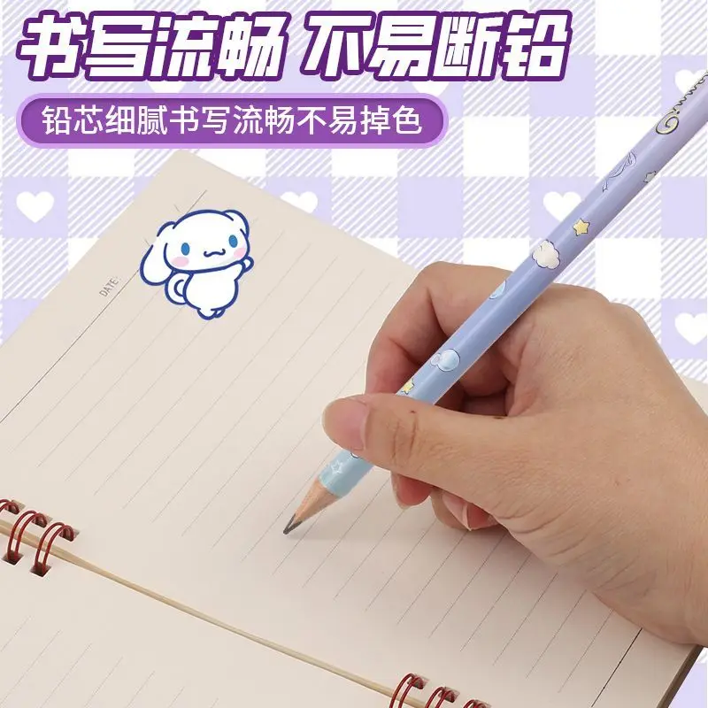 Sanrio authorized Kuromi HB cute cartoon printed pencil set 6 pieces 17.5cm hexagonal student writing supplies gift ready stock view 5