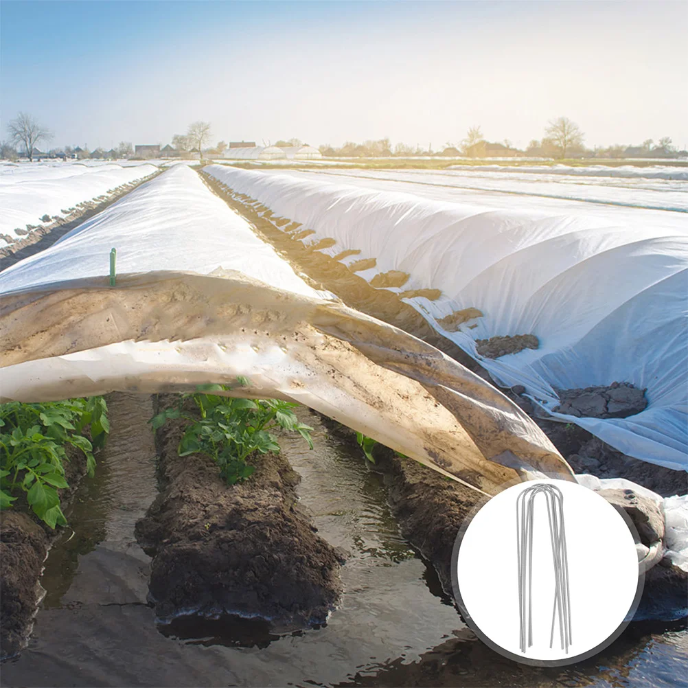 

8Pcs Heavy Duty Garden Stakes U Shaped Metal Pins for Tent Canopy Awning Outdoor Activities Fixing Trampoline Stakes