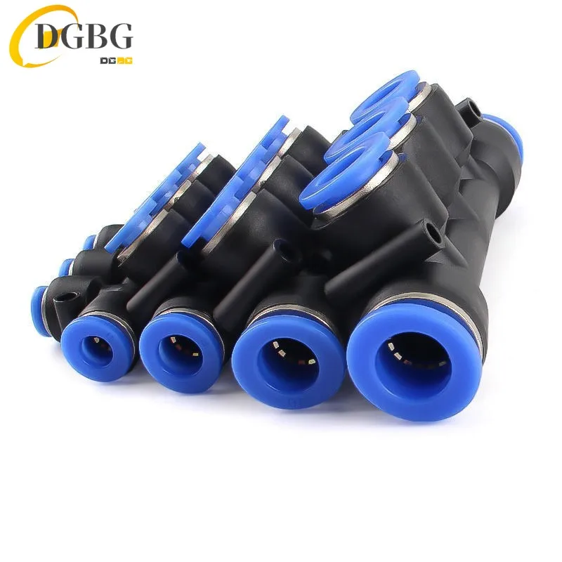 50/100/500PCS PK Pneumatic Quick Connector Plastic 5-Way  Water Pipe Quick insert Air Hose Soft PU Pipe 4/6/8/10/12mm