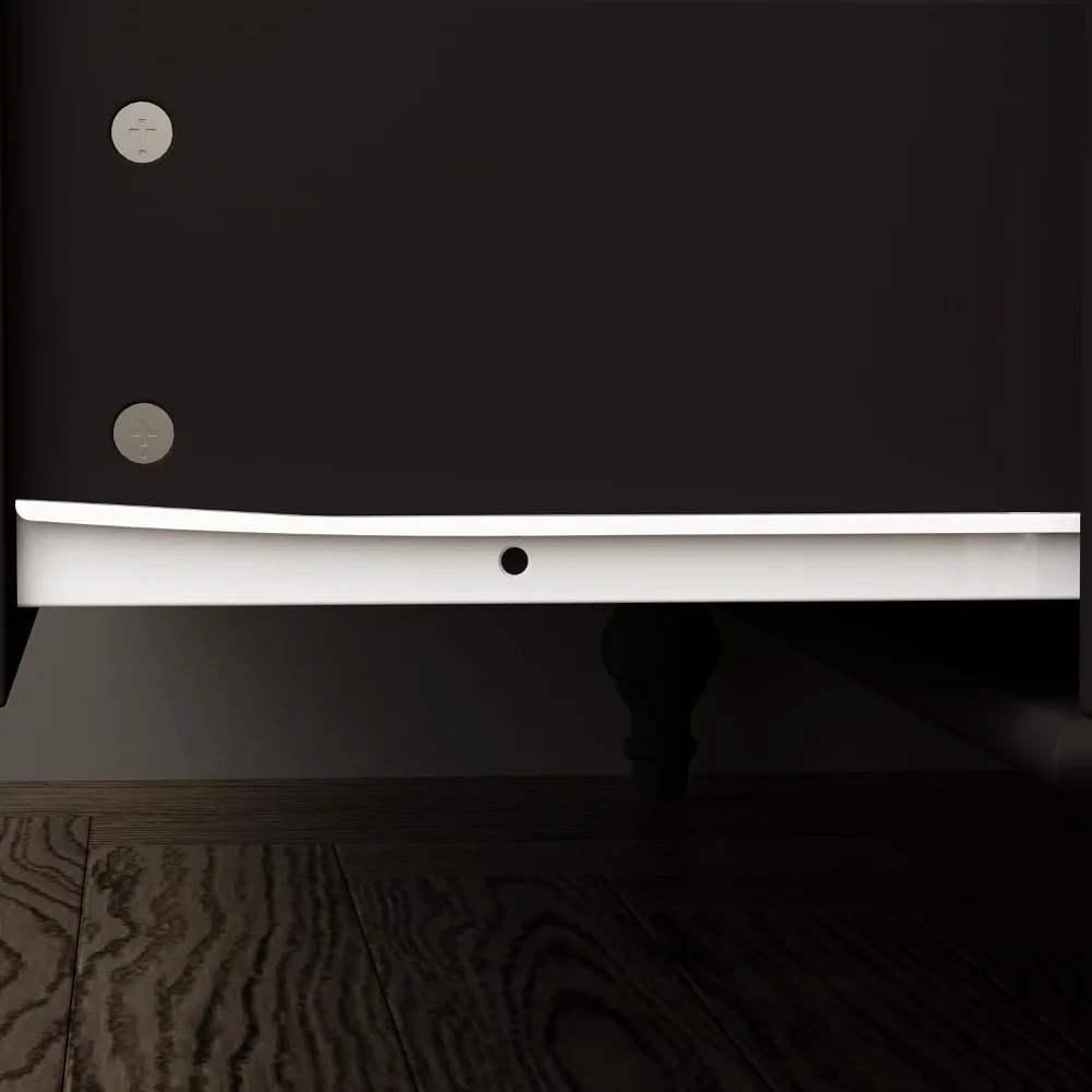 خزانة غرفة نوم بثلاثة أبواب، خزانة خشبية مع مرآة، حاجز تعليق للملابس، 4 أرفف تخزين و5 أدراج، 47 مساحة تخزين واسعة لغرفة النوم #6