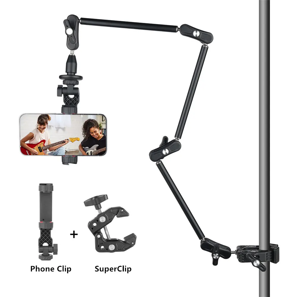 New Smartphone Bracket Magic Arm w Super Clip for Camera Articulated Flexible Wall Mount Desk Clamp Tablet Webcam Gopro Stand